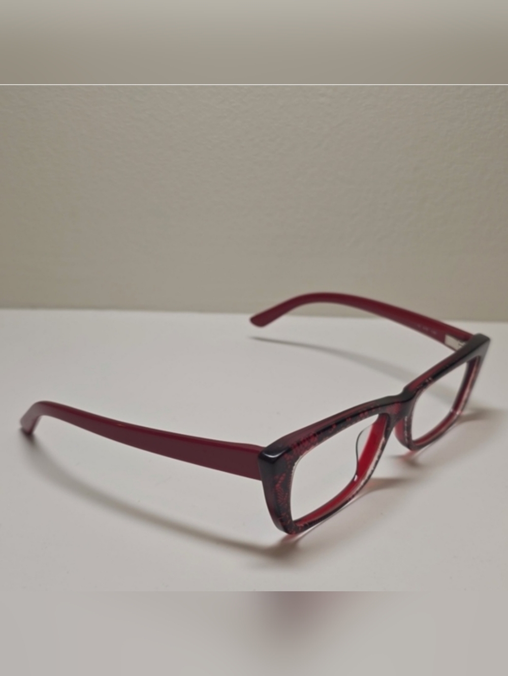 Authentic Fendi F1025 615 Red Black Lace Pattern Acetate Eyeglass Frames ITALY